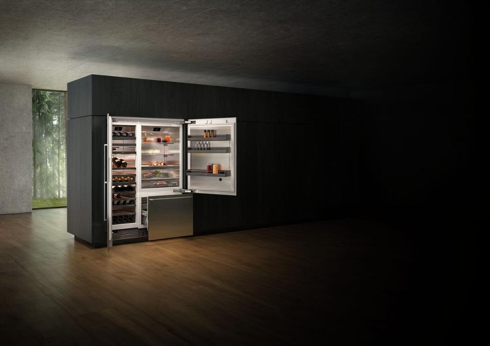 Frige combined with a wine storage