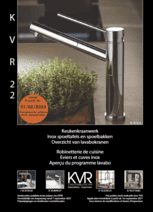 Sanitaires cuisine KVR. Téléchargez le catalogue pour revendeurs et professionnels du monde de la cuisine
